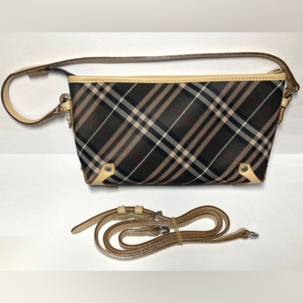 Burberry Shoulder Handbag Blue Label Canvas Nova Check 2WAY like new